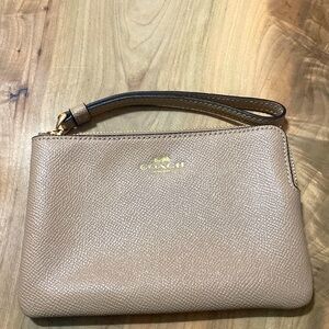 Coach Cream Leather Wristlet